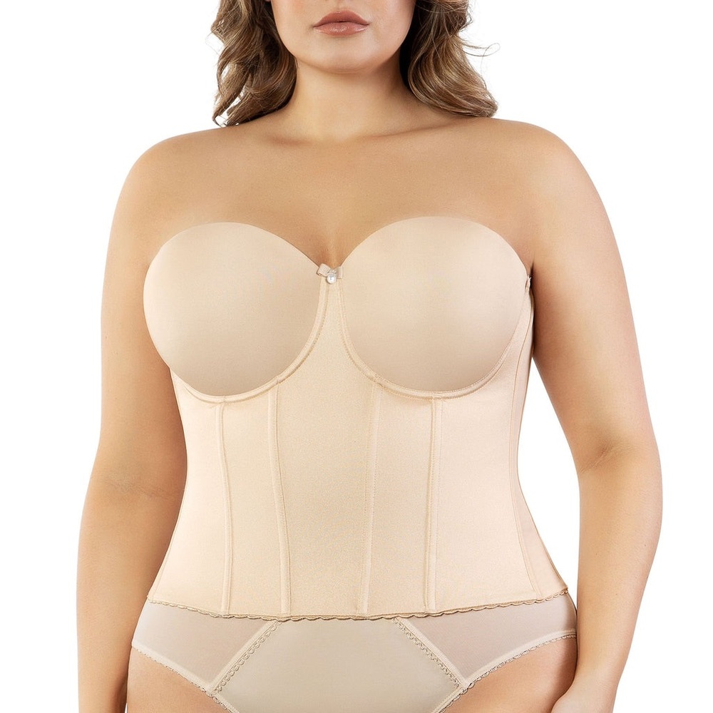 Parfait Elise P6097 Women’s Full Bust Padded Strapless Bustier Bare size XL - Picture 8 of 11